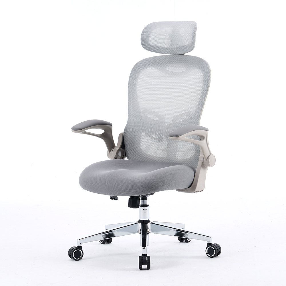 5140 Svart/hvit ergonomisk nettingskontorstol, høy ryggs datamaskinstol