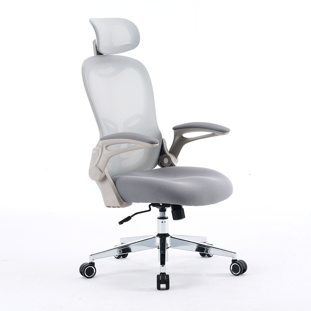 5140 Svart/hvit ergonomisk nettingskontorstol, høy ryggs datamaskinstol