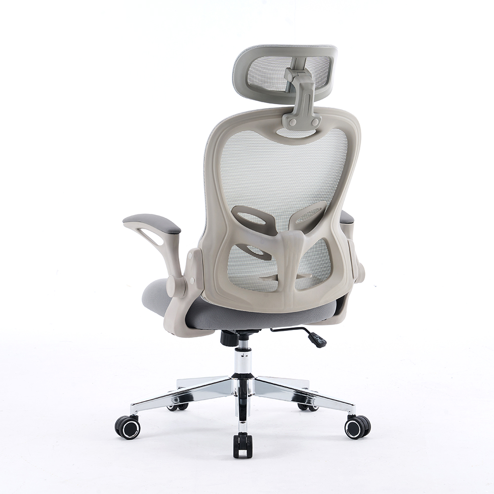 5140 Svart/hvit ergonomisk nettingskontorstol, høy ryggs datamaskinstol