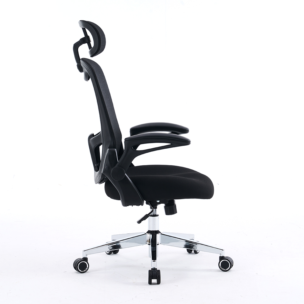 5140 Svart/hvit ergonomisk nettingskontorstol, høy ryggs datamaskinstol