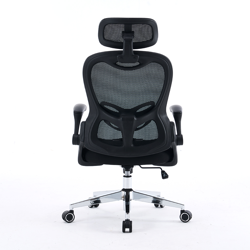 5140 Svart/hvit ergonomisk nettingskontorstol, høy ryggs datamaskinstol
