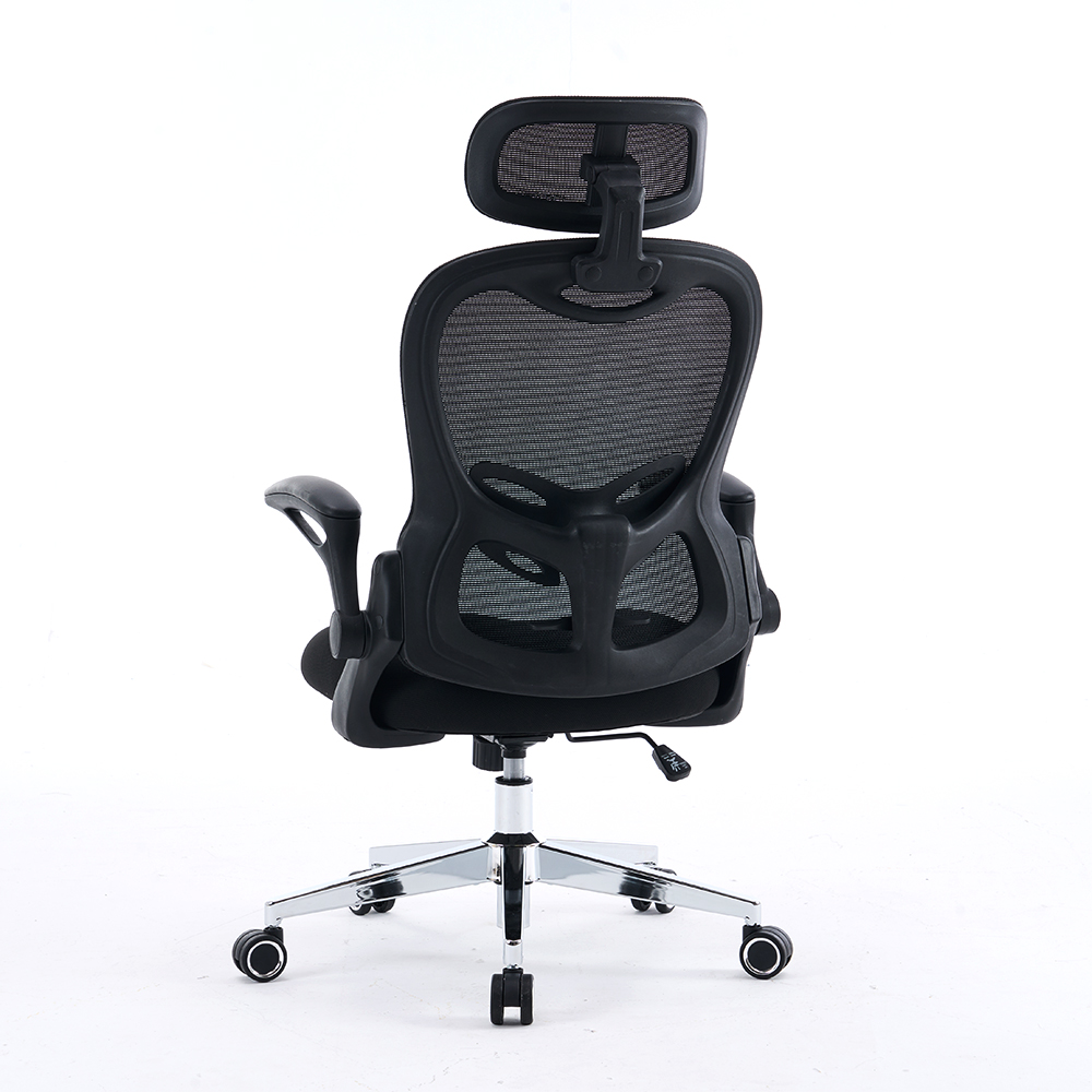 5140 Svart/hvit ergonomisk nettingskontorstol, høy ryggs datamaskinstol