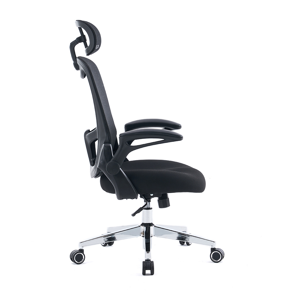 5140 Svart/hvit ergonomisk kontorstol i netting, høyrygg datamaskinstol