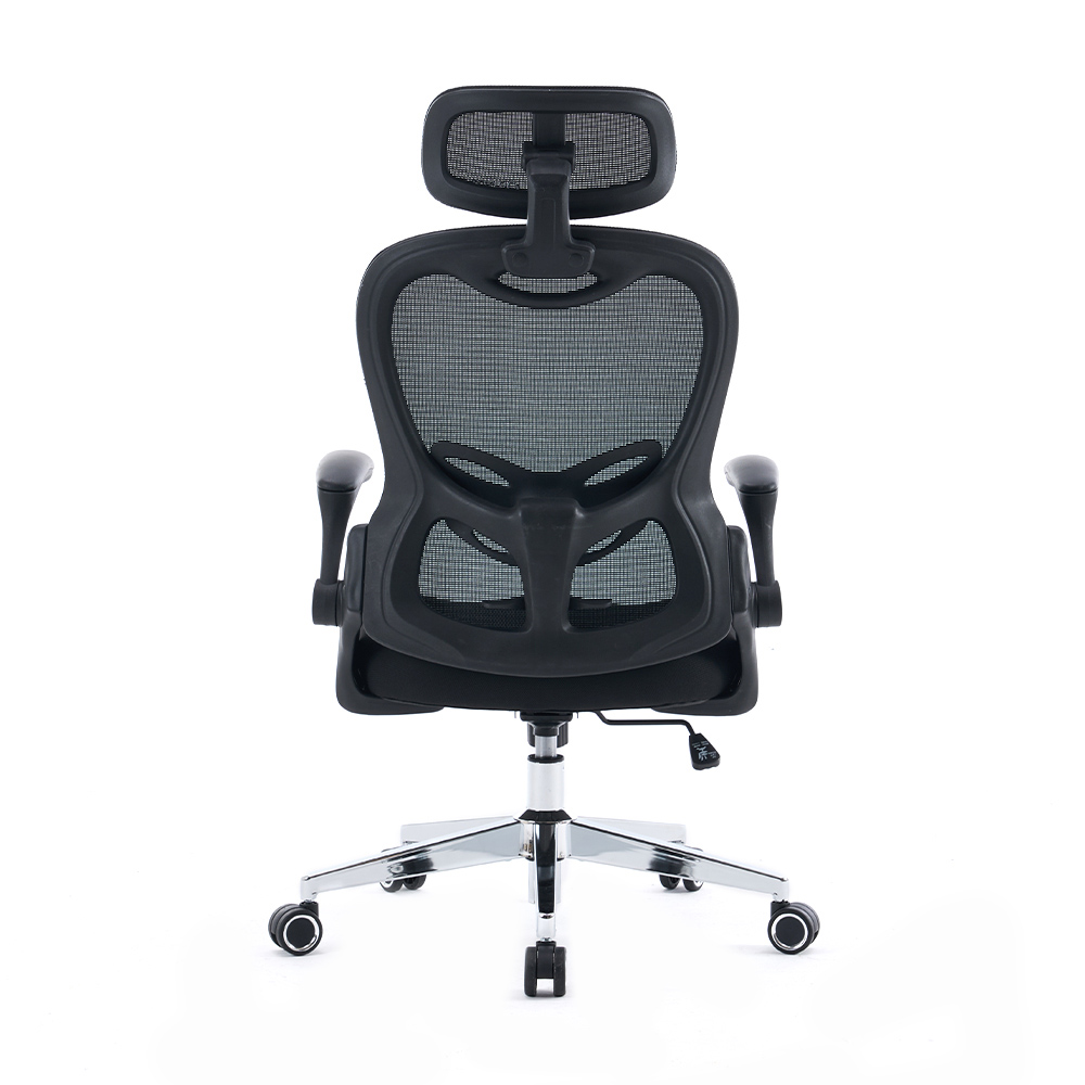 5140 Svart/hvit ergonomisk kontorstol i netting, høyrygg datamaskinstol