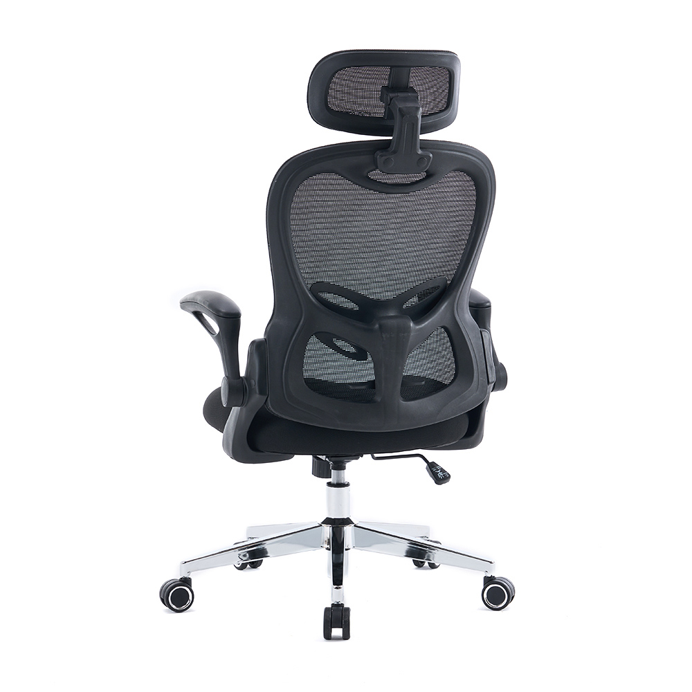 5140 Svart/hvit ergonomisk kontorstol i netting, høyrygg datamaskinstol